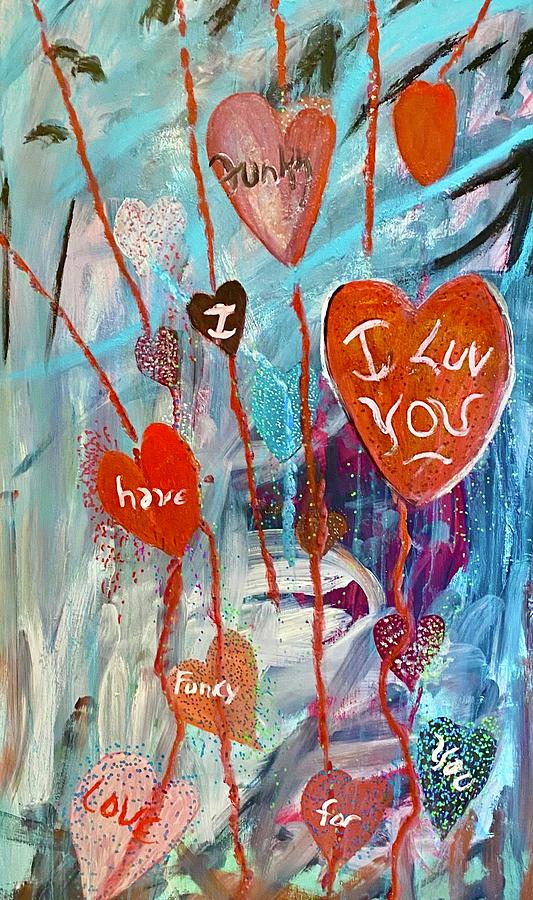 Funky Love Painting by Monica Hebert