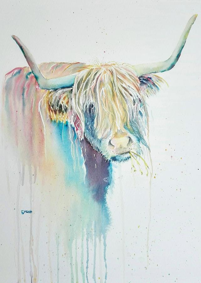 Funky Ox Painting by Sandie Croft