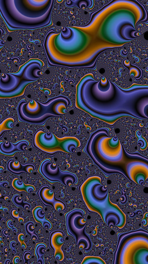 Funky Purple Funnels Fractal Abstract Digital Art by Shelli Fitzpatrick