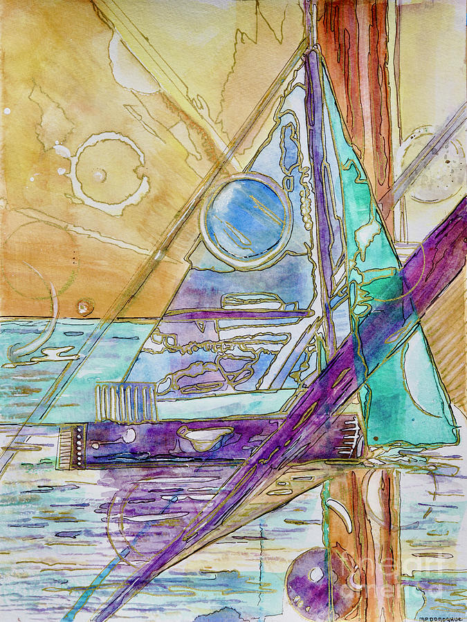 Funky- Summertime - Sails- Geometric Abstract Painting by Patty Donoghue
