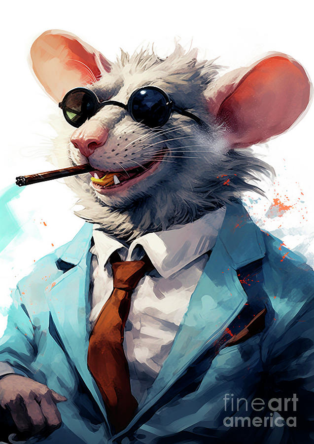 Funny 594 A Fancy rat animal mammal Digital Art by Adrien Efren - Fine ...