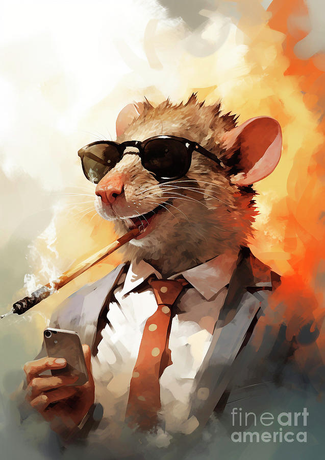 Funny 599 A Fancy rat varieties animal animals Digital Art by Adrien ...