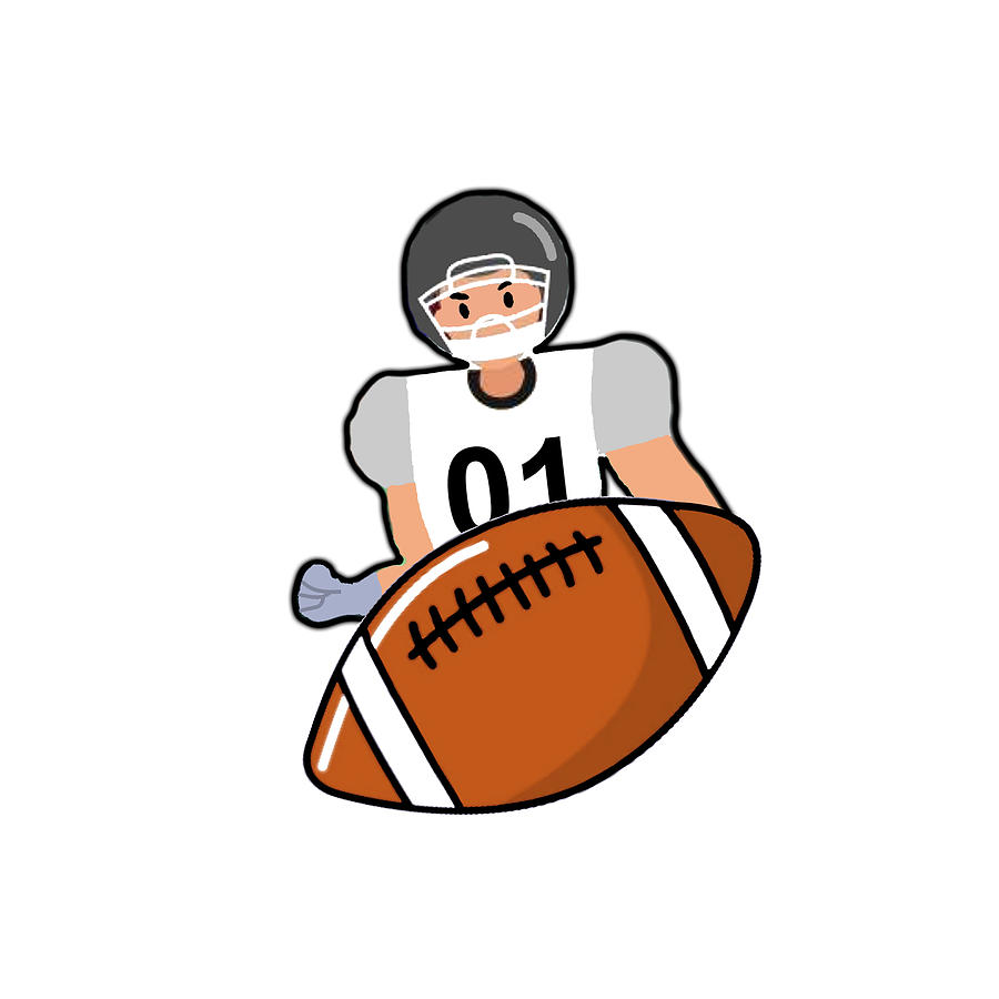 Funny American Football Player Cute USA Drawing by Legacy Football - Pixels