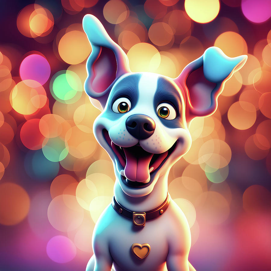 Funny and Cute Dog  Digital Art by Ray Shrewsberry