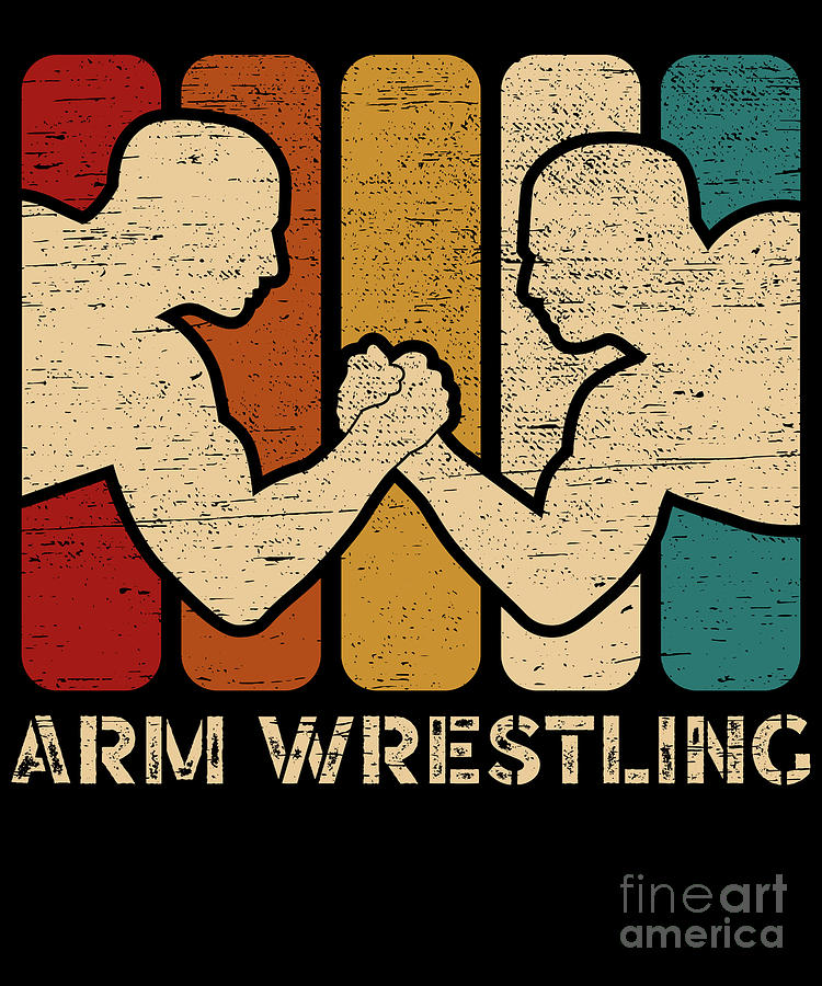 Funny Arm Wrestling Vintage Arm Wrestling Digital Art by Tobias Chehade