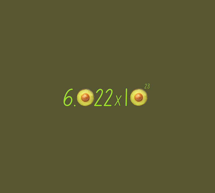 Funny Avocado Avogadro's Number Mixed Media by GiftyPrints - Pixels