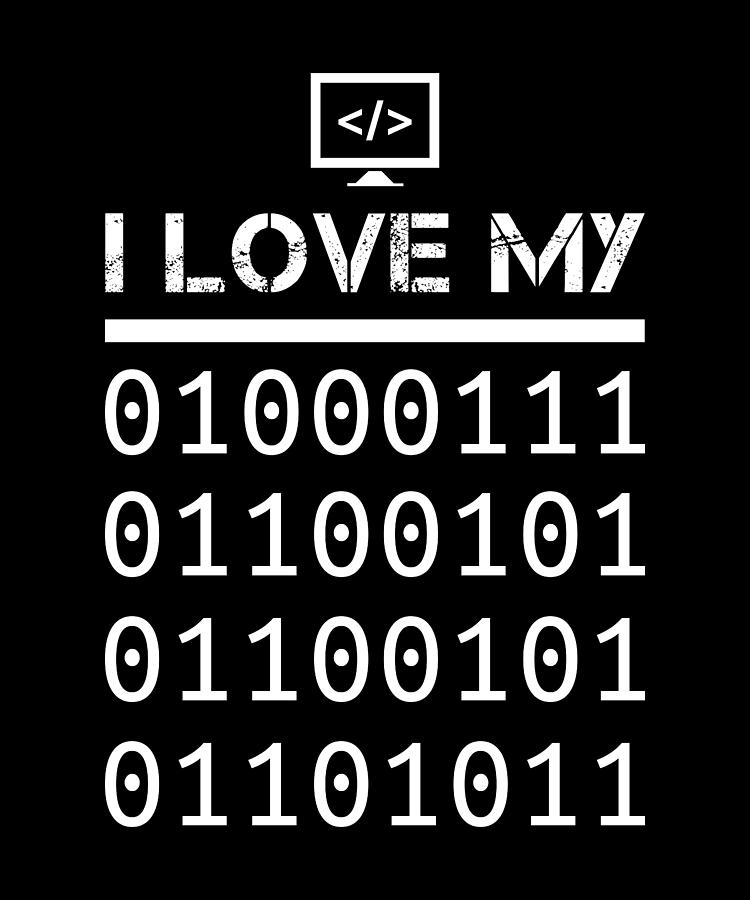 Funny Binary Code Geek Programming Gift Digital Art by Qwerty Designs