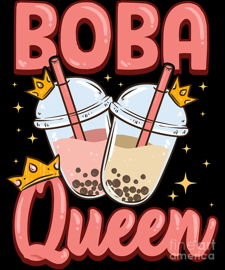 Bubble Tea Digital Art - Funny Boba Queen Kawaii Bubble Tea Boba Anime by The Perfect Presents