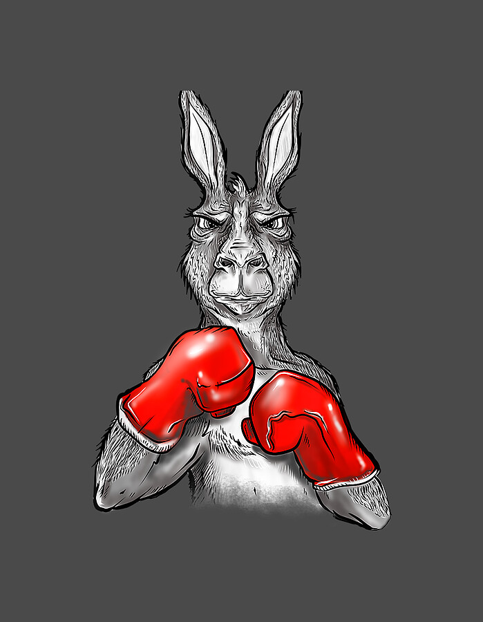 Funny Boxing Roger Humor Sport Kangaroo Digital Art by Caspax Eloui