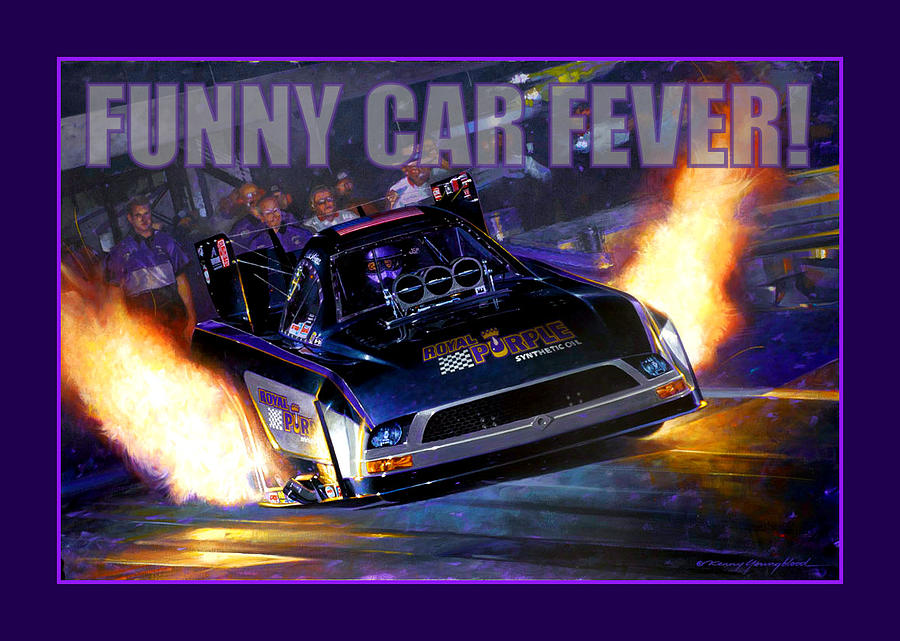 Funny Car Fever poster Painting by Kenny Youngblood