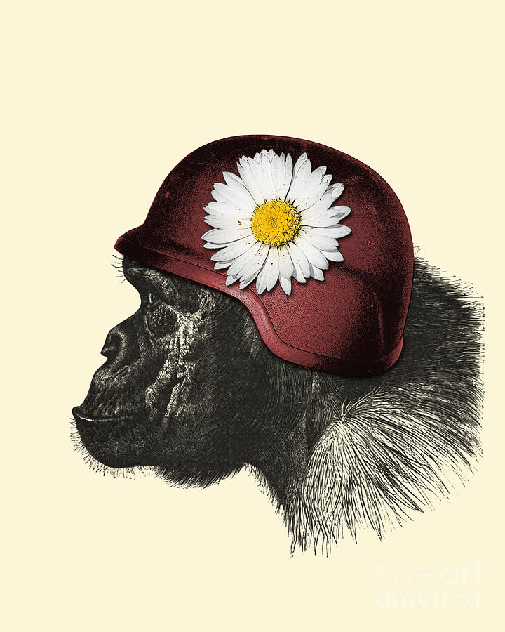 Monkey Mixed Media - Funny Chimpanzee by Madame Memento