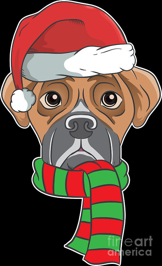Christmas Boxer Dog - Funny Holiday Puppy Gift' Sticker