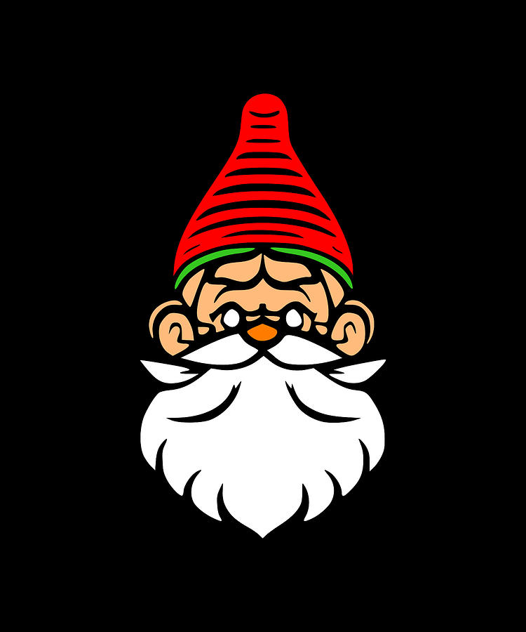 Funny Christmas Gnome / Dwarf Digital Art by Ravadineum Design - Fine ...