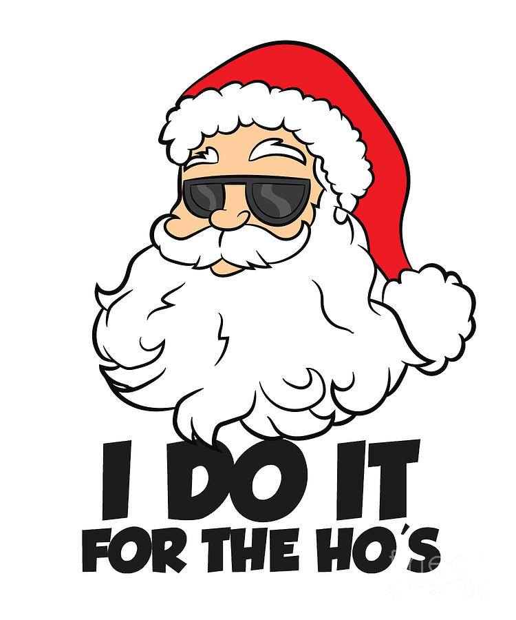 Funny Christmas I Do It For The Hos Christmas Santa Tapestry Textile By Eq Designs