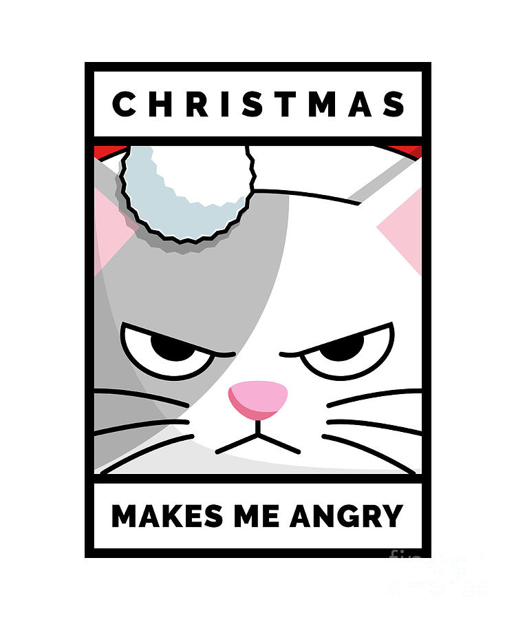 angry christmas cat