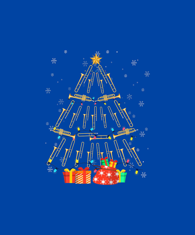 Funny Christmas Trombone Player Gifts Xmas Tree T-Shirt Funny Christmas Trombone Player Gifts Xmas Tree T-Shirt