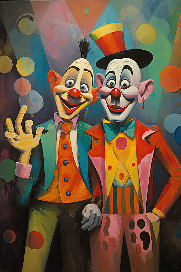 Fun Painting - Funny Clowns No.2 by My Head Cinema