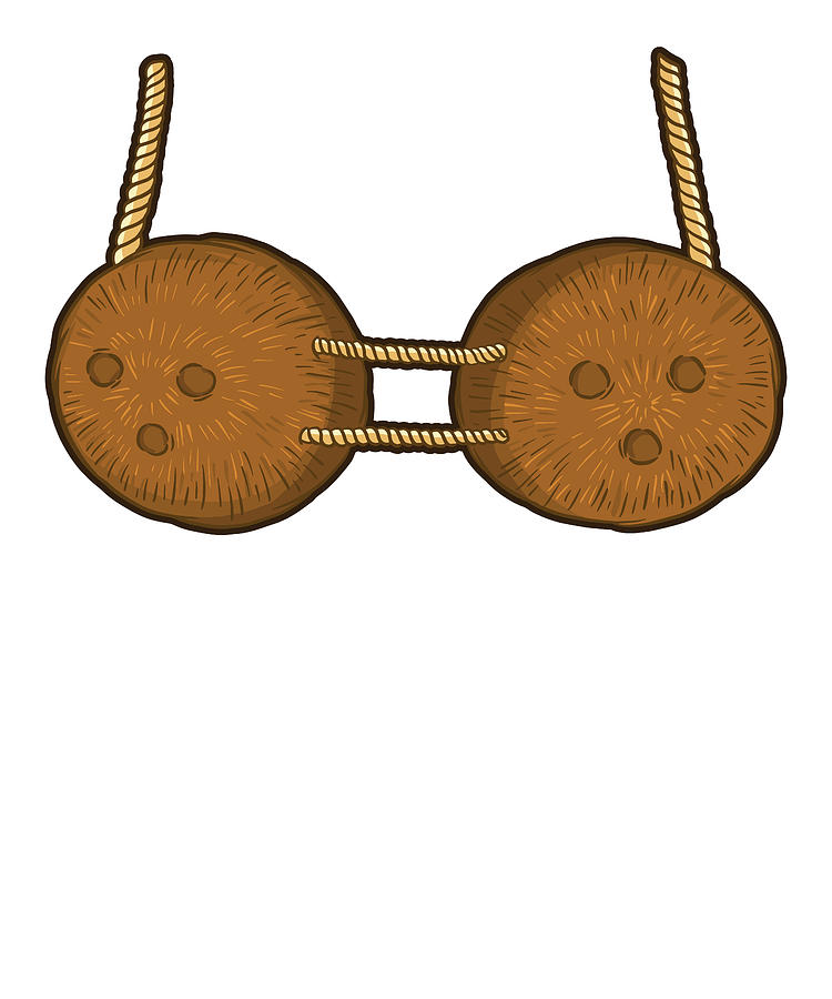 Funny Coconut Bra Summer Halloween Costume Womens Digital Art by Qwerty ...