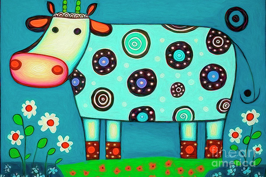 Funny Cow Digital Art by Jutta Maria Pusl