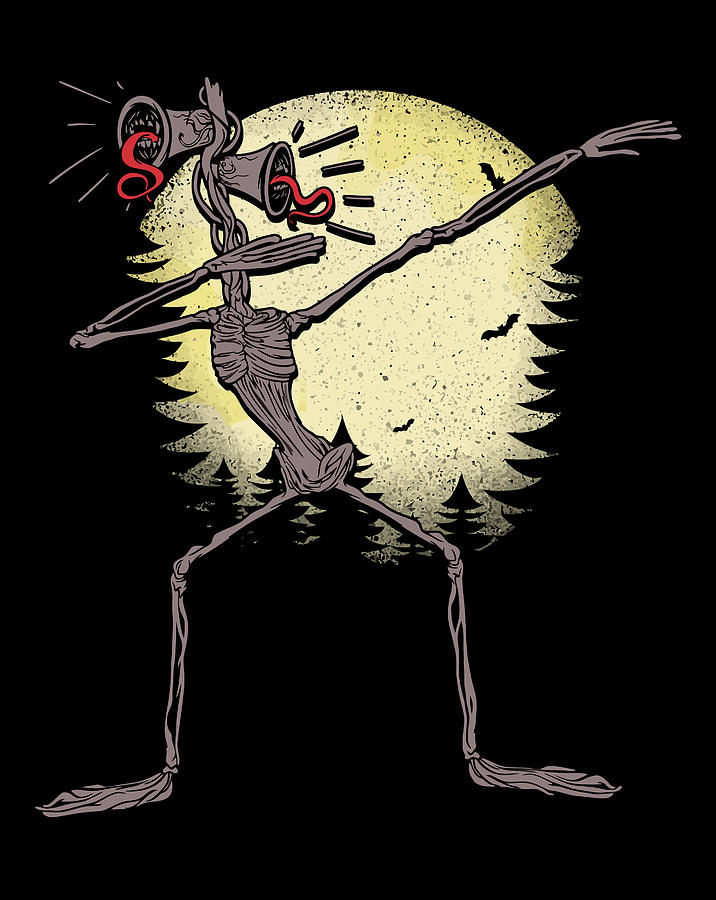 Funny Dabbing Siren Head Halloween Meme Full Moon Gifts Digital Art by ...