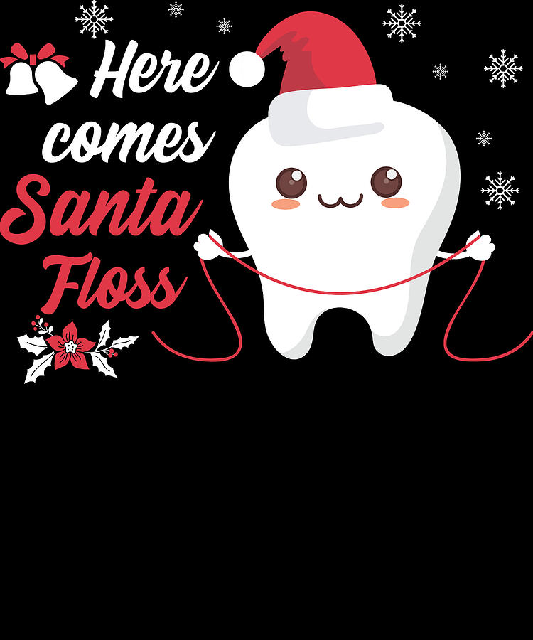 Funny Dentist Christmas Dental Hygienist Santa Floss Digital Art by Michael  S - Fine Art America