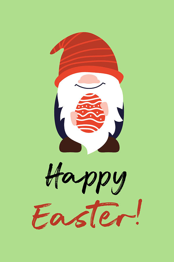 Funny Easter Gnome Happy Easter Greetings Digital Art by Matthias Hauser