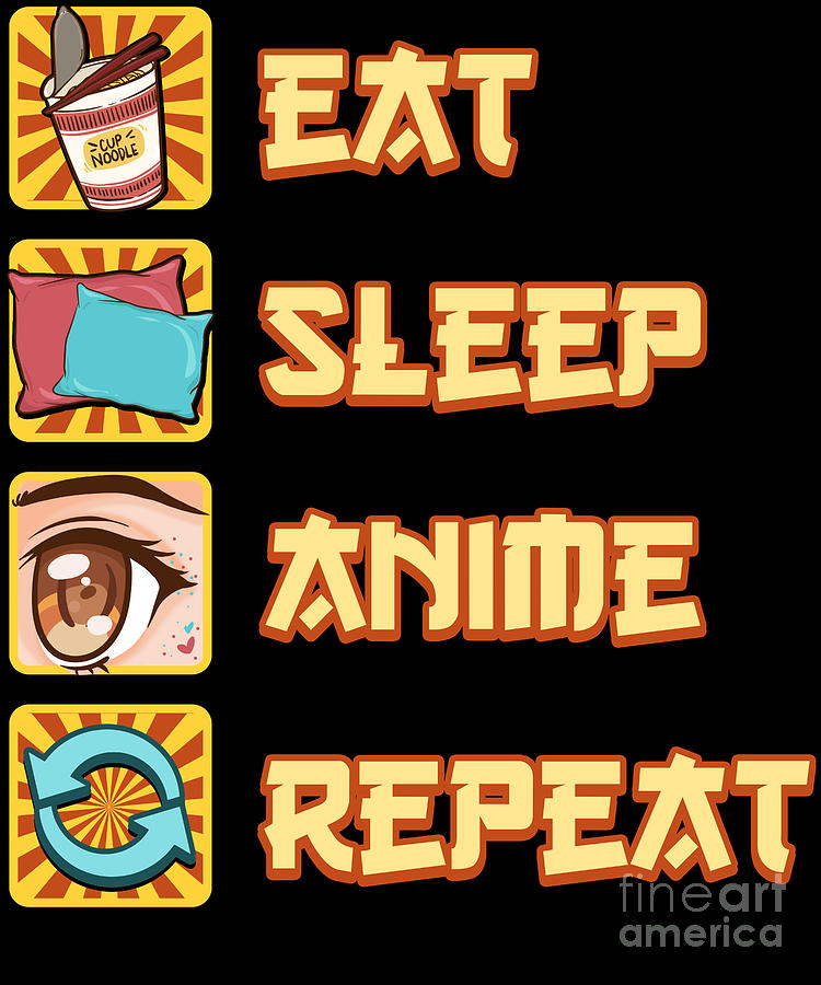 Eat Sleep Anime Repeat TShirt  Threadheads Exclusive