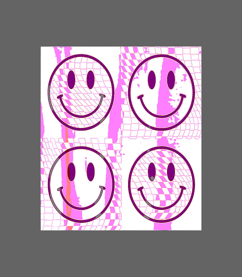 Funny Face Checkered Pattern Smile Face Meme Trendy Digital Art by ...