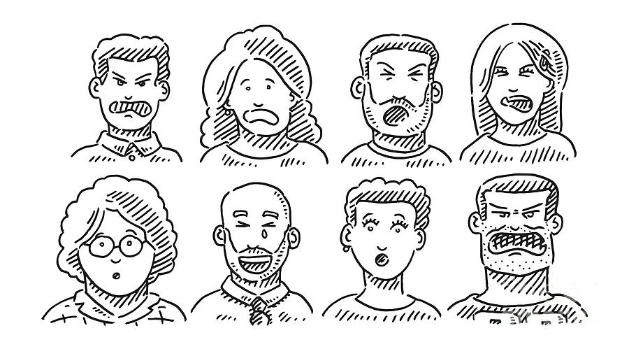 facial expressions and emotions drawing