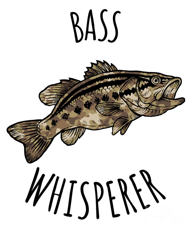 Large Mouth Bass Fishing Graphic print Digital Art by Jacob Hughes