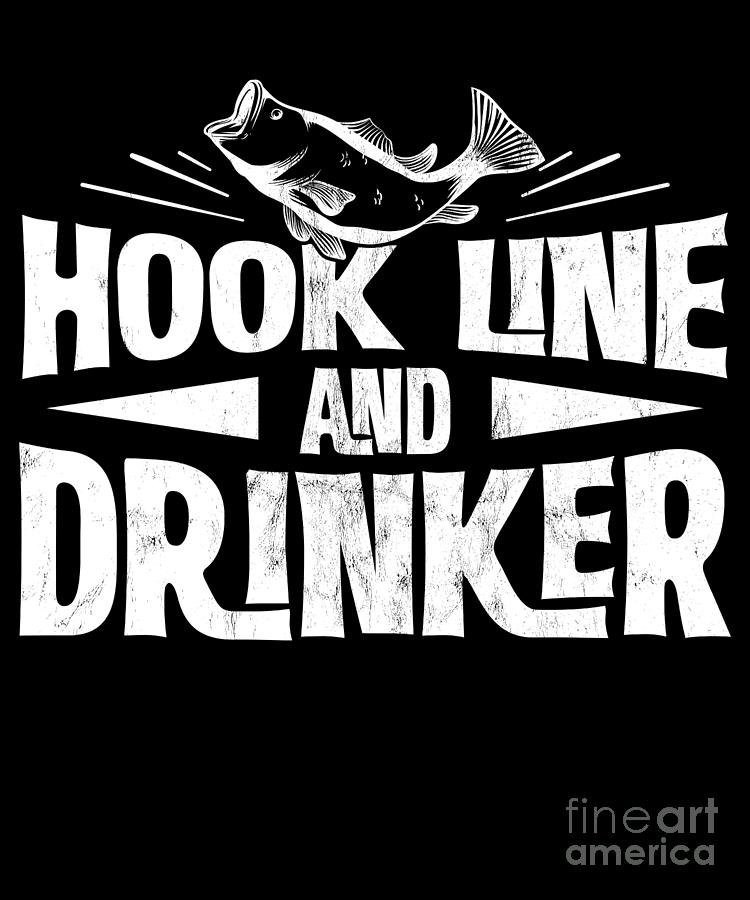 Funny Fishing Men Hook Line Drinker Tee by Noirty Designs