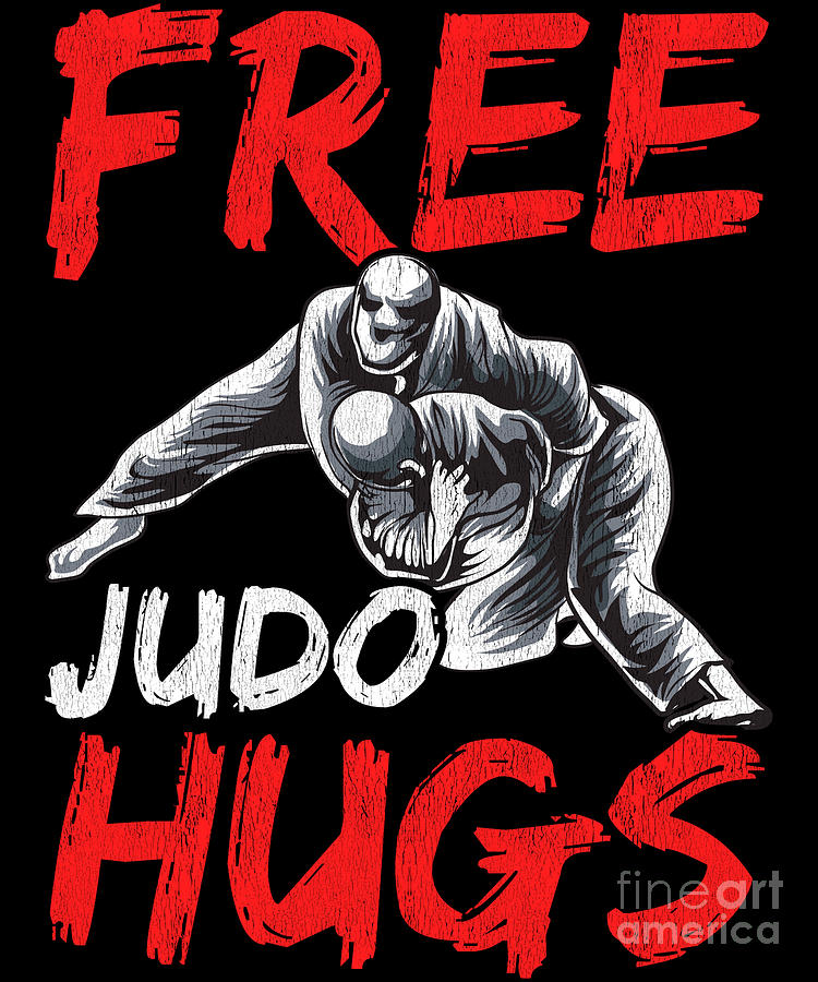 Funny Free Judo Hugs MMA Mixed Martial Arts Pun Digital Art by The