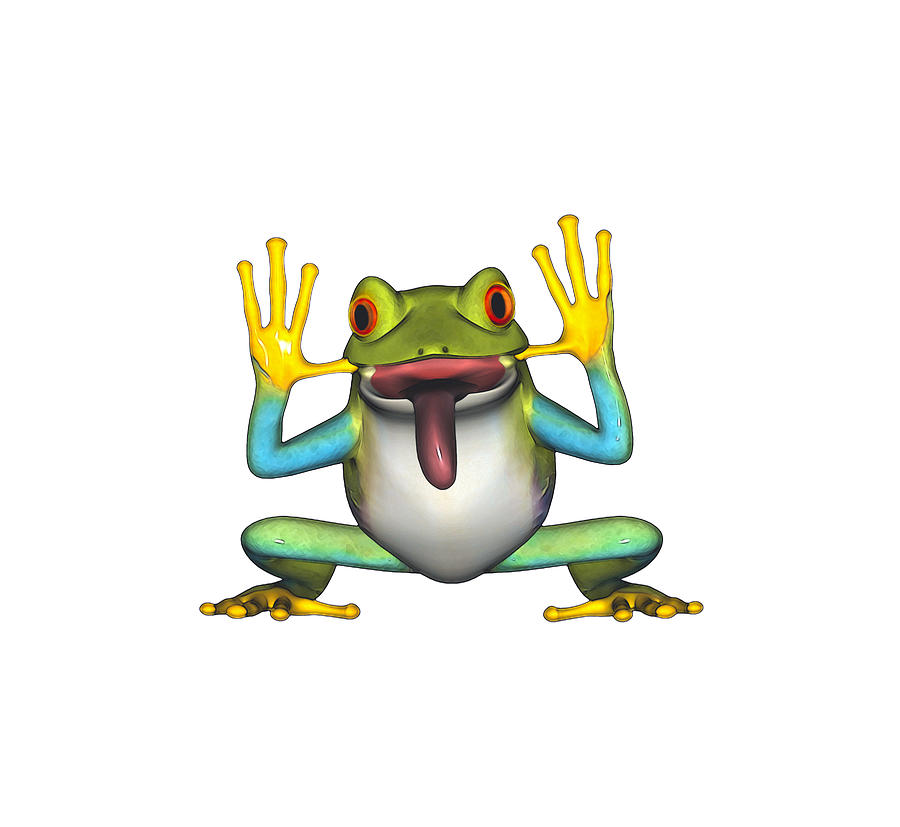 Funny Frog  Digital Art by Denise Beverly