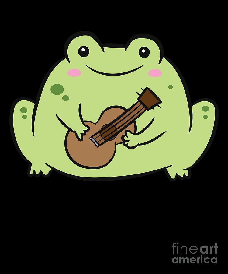 Funny Frog Lover Frog Playing Guitar Digital Art by EQ Designs - Fine ...