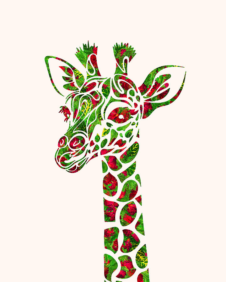 Funny Giraffe, Nursery Animal Art Mixed Media by Ziggy Print - Pixels
