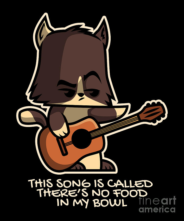 Funny Guitarist Cat Digital Art by Shir Tom - Pixels