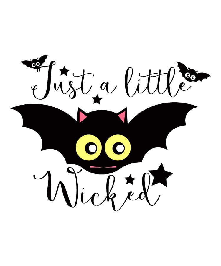 Funny Halloween Gifts - Just a Little Wicked Digital Art by Caterina Christakos