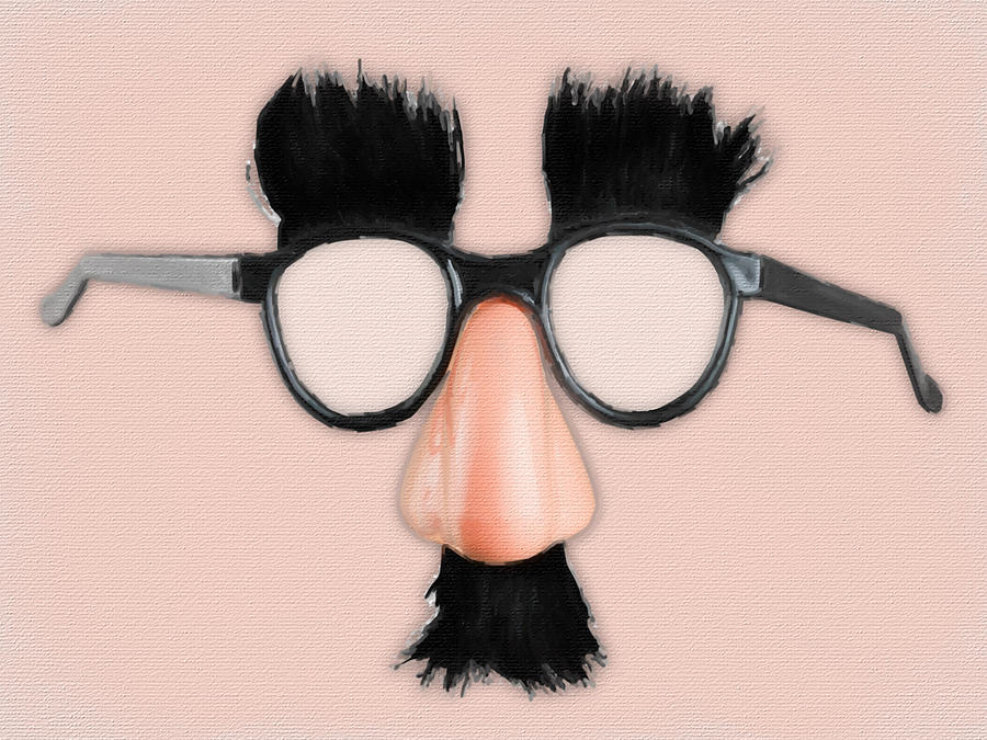Funny Mask Glasses Fake Nose and Mustache Disguise Painting by Tony Rubino