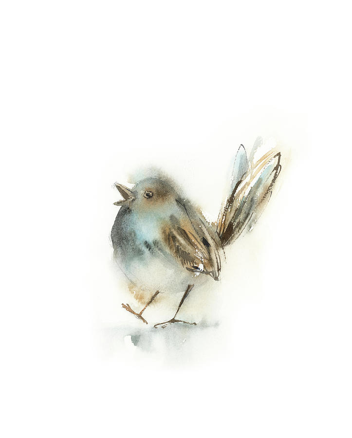 Bird Painting - Funny Little Bird by Sophia Rodionov