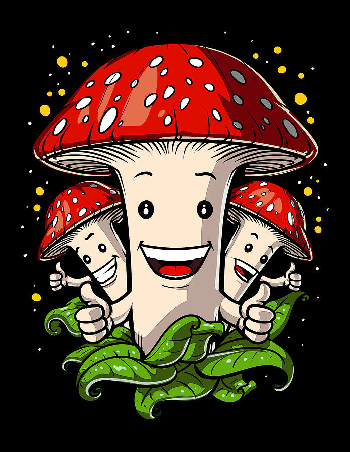 Nature Digital Art - Funny Magic Mushrooms by Nikolay Todorov