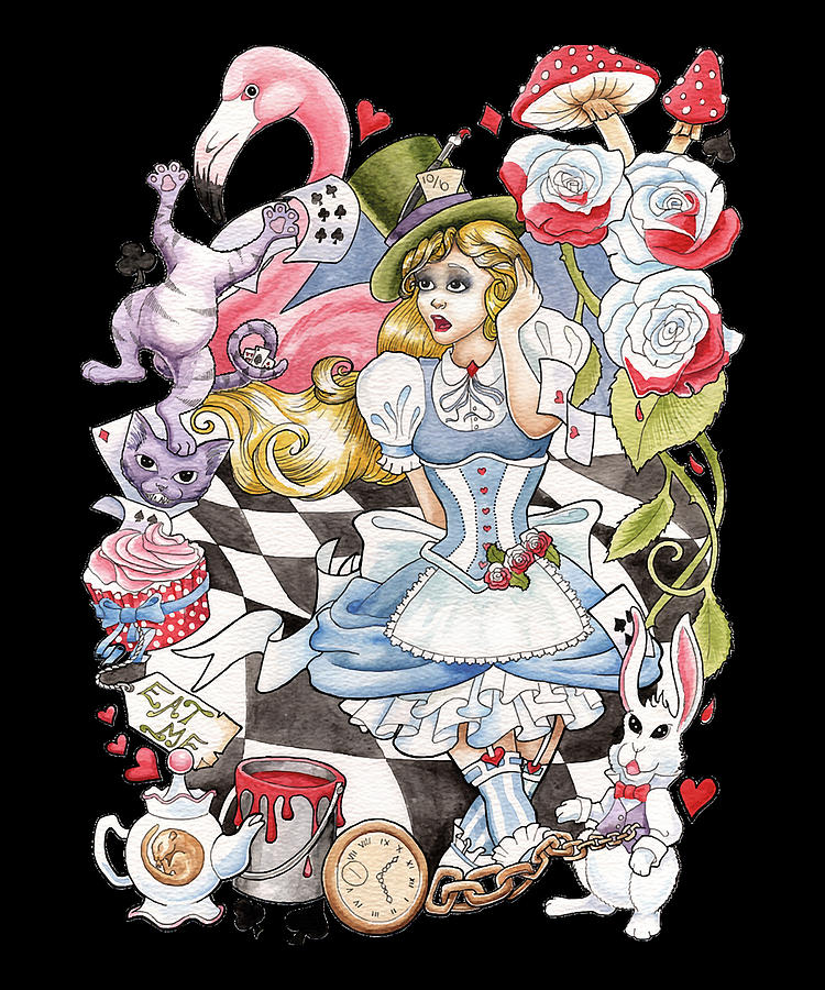 Funny Men Alice In Wonderland Gift For Music Fans Digital Art by Alice ...