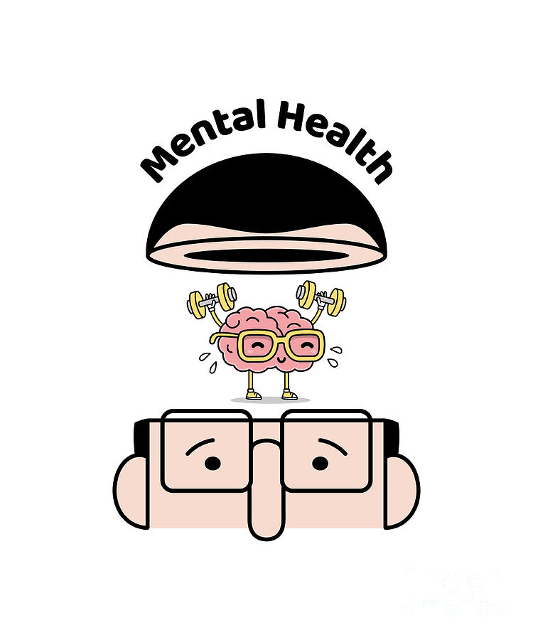 Funny Mental Health Gift Cute Brain Awareness Pun Gag Working Out Digital  Art by Funny Gift Ideas - Pixels