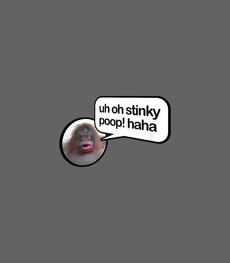 Uh Oh Stinky Poop Meme Funny Monkey Poster