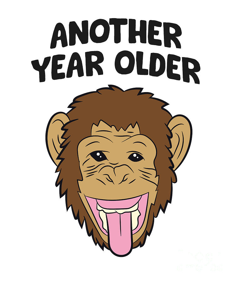Funny Monkey Birthday Another Year Older Birthday Present Tapestry -  Textile by EQ Designs - Fine Art America