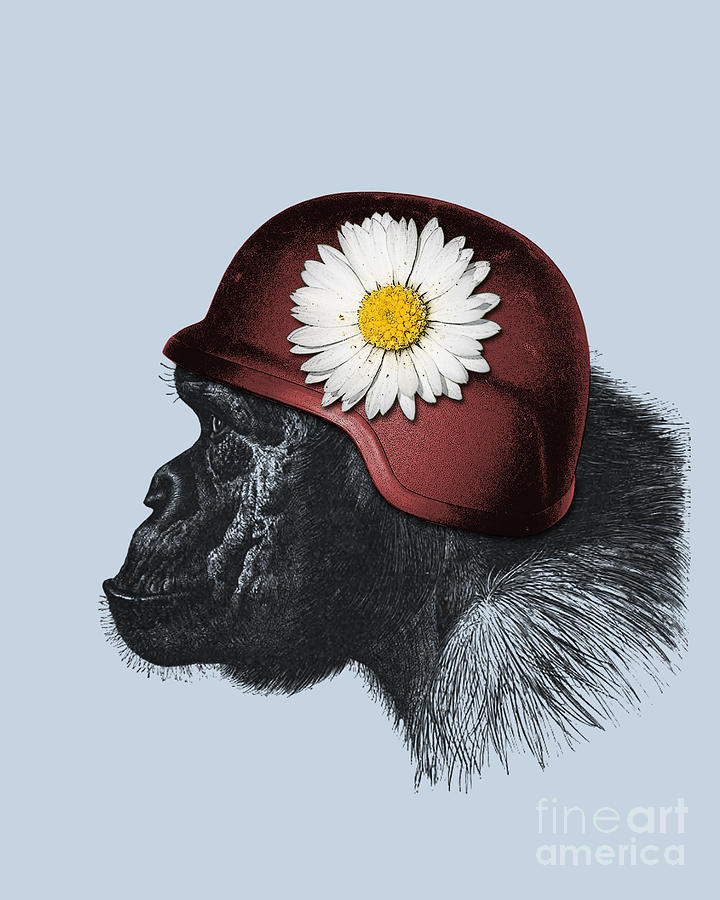 Monkey Digital Art - Funny Monkey Face by Madame Memento