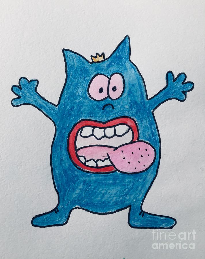 Funny Monster Showing Tongue Drawing by Irina Pokhiton Pixels