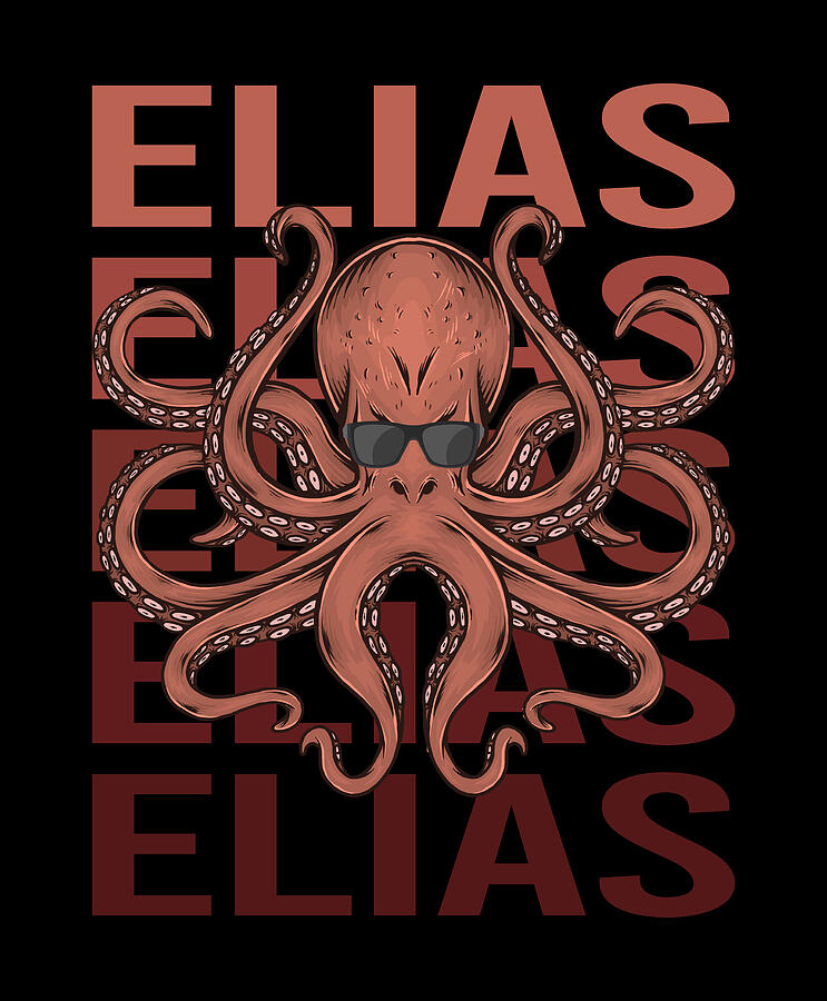 Octopus Digital Art - Funny Octopus - Elias Name by Colin Swift