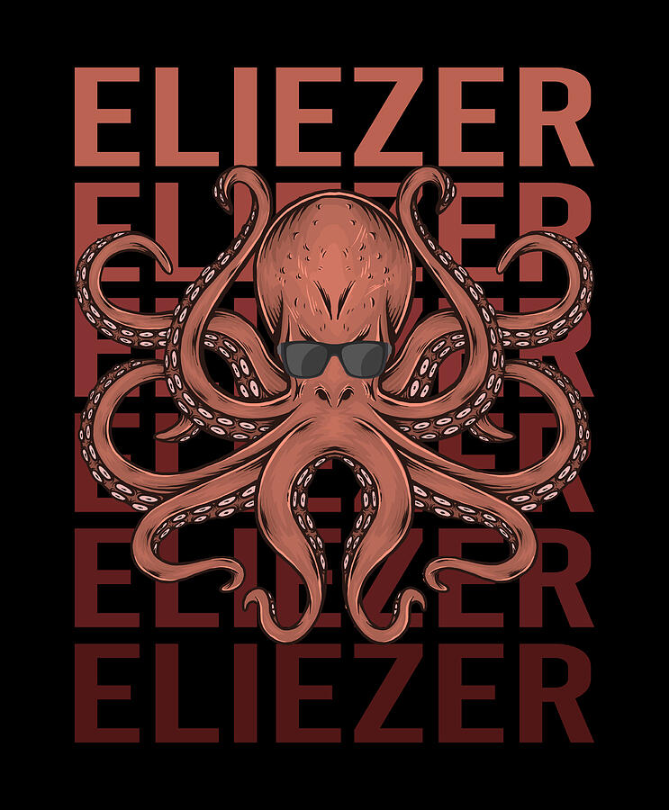 Octopus Digital Art - Funny Octopus - Eliezer Name by Colin Swift