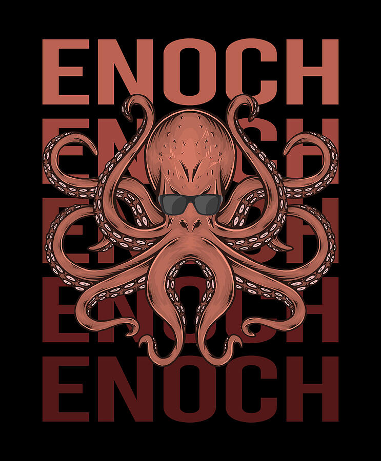 Octopus Digital Art - Funny Octopus - Enoch Name by Colin Swift