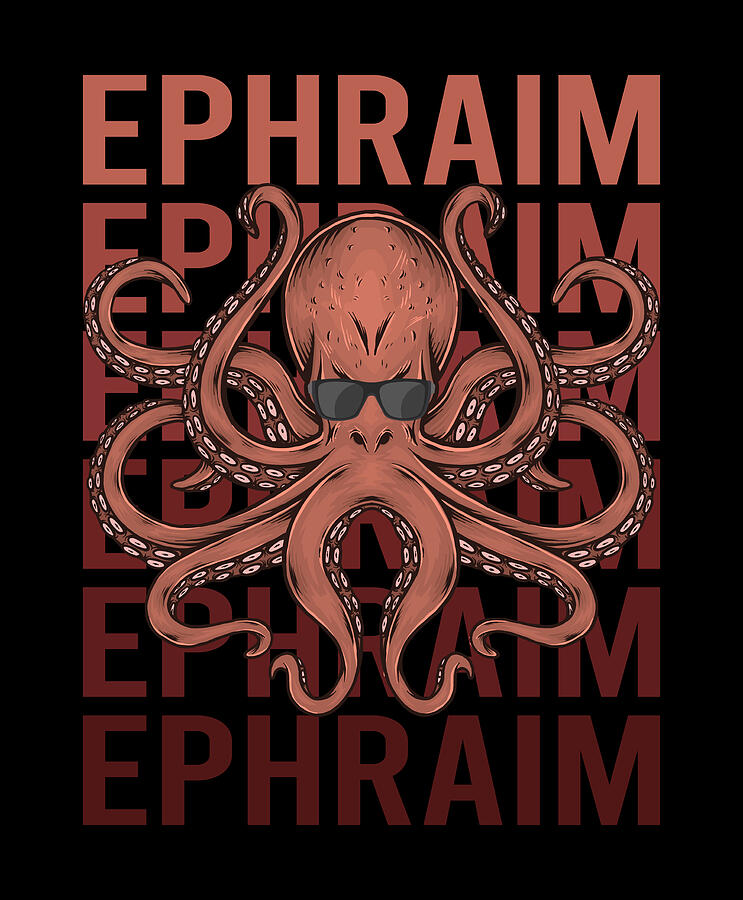 Octopus Digital Art - Funny Octopus - Ephraim Name by Colin Swift